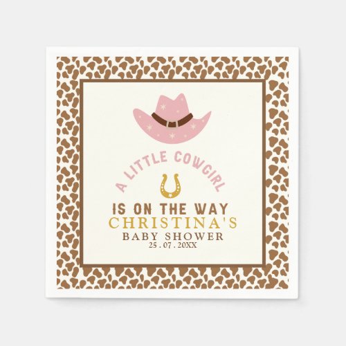 A Little Cowgirl Is on The Way Cute Baby Shower Napkins