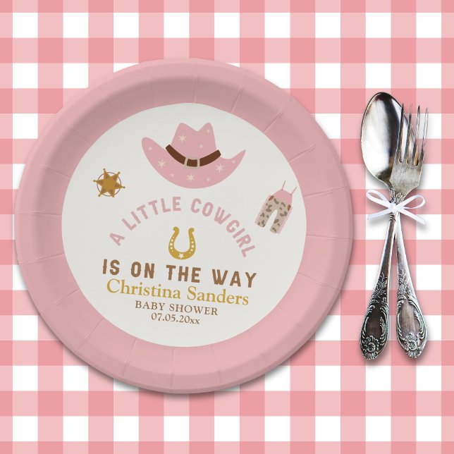 A Little Cowgirl Is on The Way  Paper Plates (Creator Uploaded)
