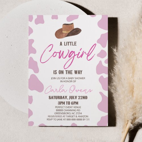 A Little Cowgirl Is On The Way Rodeo Baby Shower Invitation