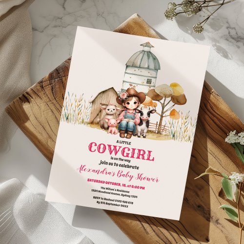 A Little Cowgirl Is On The Way Rodeo Baby Shower Invitation