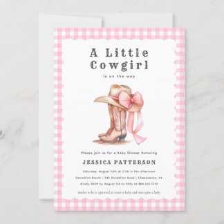 A Little Cowgirl Pink Baby Shower Invitation