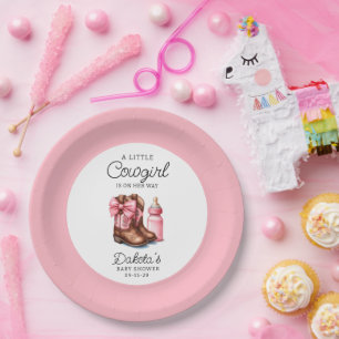 A Little Cowgirl Pink Wester Rodeo Paper Napkins Plates