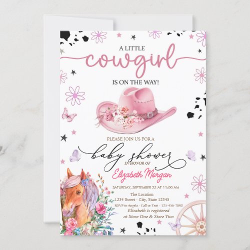 A Little Cowgirl Pony Baby Shower Invitation