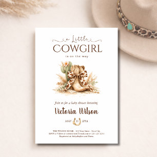 A Little Cowgirl Western Country Girl Baby Shower Invitation
