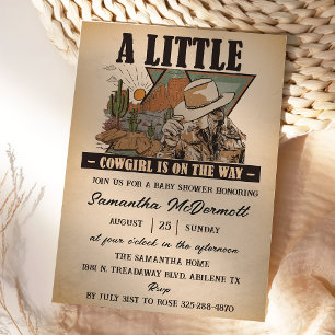 A Little Cowgirl Western Girl Baby Shower Invitation