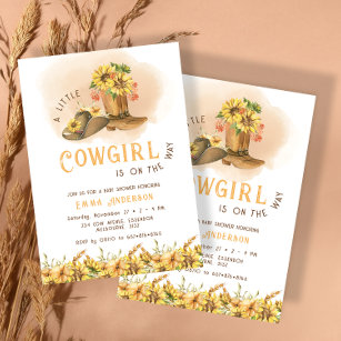 A Little Cowgirl Western Rodeo Baby Shower Invitation