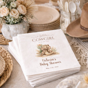 A Little Cowgirl Western Theme Baby Shower Napkins