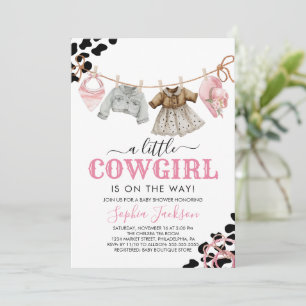 A Little Cowgirl Wild West Cowgirl Baby Shower Invitation