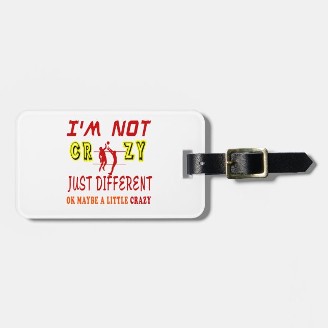 A Little Crazy for Volleyball Luggage Tag (Front Horizontal)