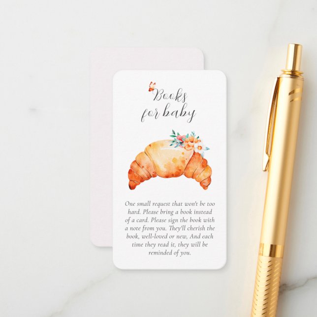 A Little Croissant Books For Baby  Enclosure Card (Front/Back In Situ)