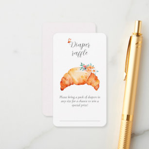 A Little Croissant Diaper Raffle Baby Shower Enclosure Card