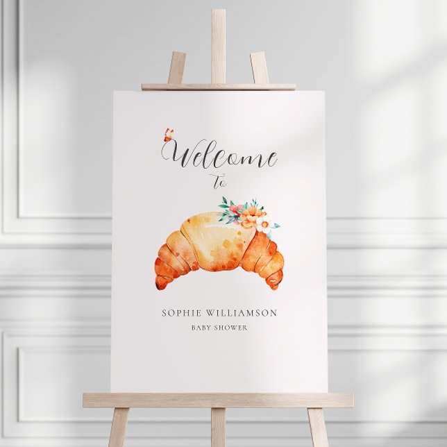 A Little Croissant Is On The Way Baby Shower  Foam Board (Creator Uploaded)