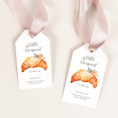 A Little Croissant Is On The Way Baby Shower  Gift Tags