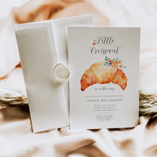 A Little Croissant Is On The Way Baby Shower Invitation
