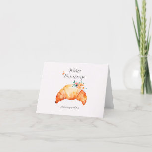 A Little Croissant Is On The Way Baby Shower Merci Thank You Card