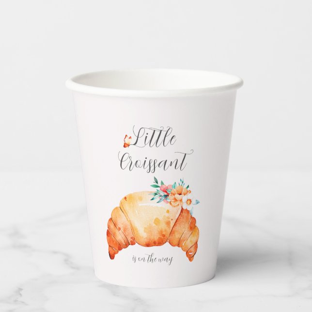 A Little Croissant Is On The Way Baby Shower Paper Cups (Front)