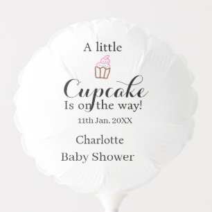 A little cupcake is on its way baby shower name da balloon