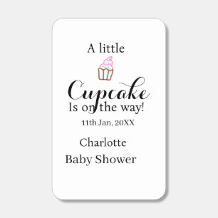 A little cupcake is on its way baby shower name da matchboxes