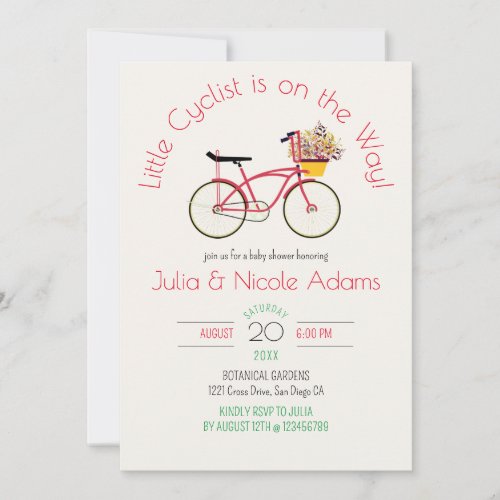 A Little Cute Cyclist Safari Adventure Baby Shower Invitation