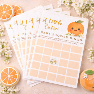 A Little Cutie - Baby Shower Bingo Game Stationery