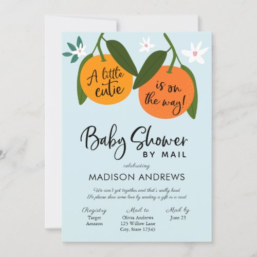 A Little Cutie Baby Shower by Mail Invitation