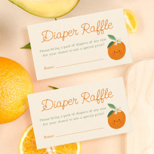 A Little Cutie Baby Shower Diaper Raffle Ticket Enclosure Card