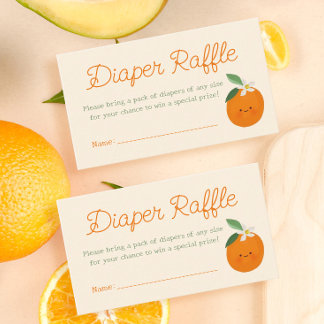 A Little Cutie Baby Shower Diaper Raffle Ticket Enclosure Card