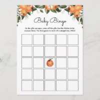 A Little Cutie Baby Shower Games | Baby Bingo Game Advice Card