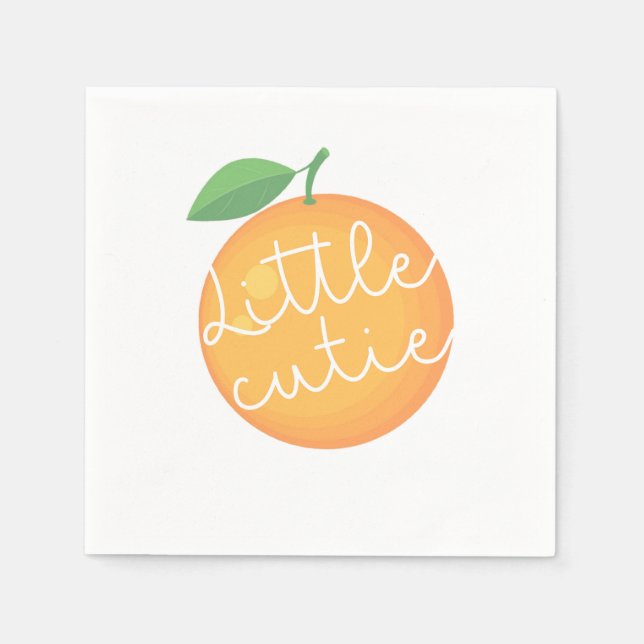  A Little Cutie, Baby Shower, Gender Neutral, Napkins (Front)