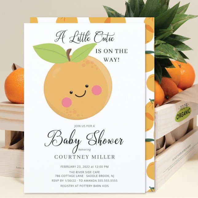 A Little Cutie Baby Shower Invitation (Creator Uploaded)