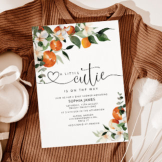 A Little Cutie  baby shower invitation
