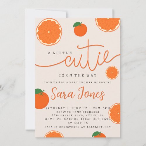 A Little Cutie Baby Shower Invitations
