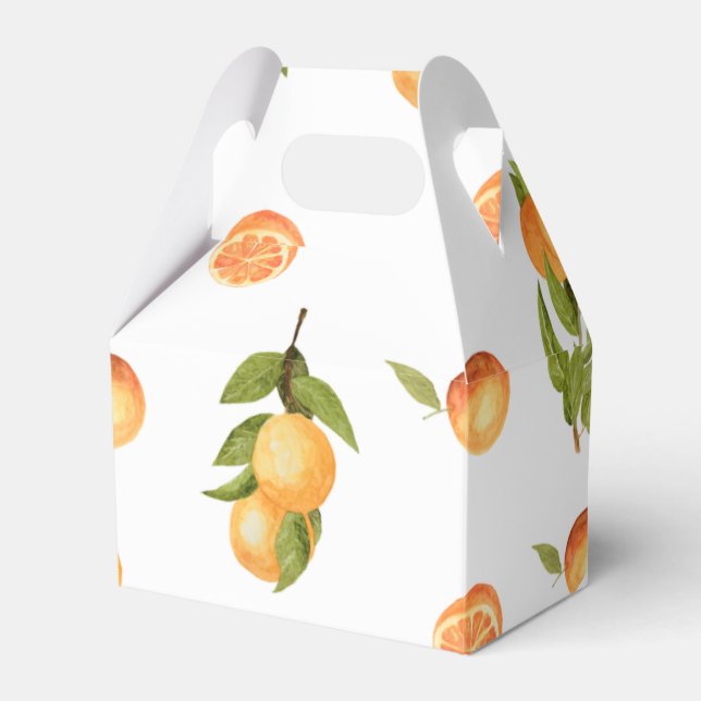 A little Cutie Baby Shower Oranges  Favor Boxes (Front Side)