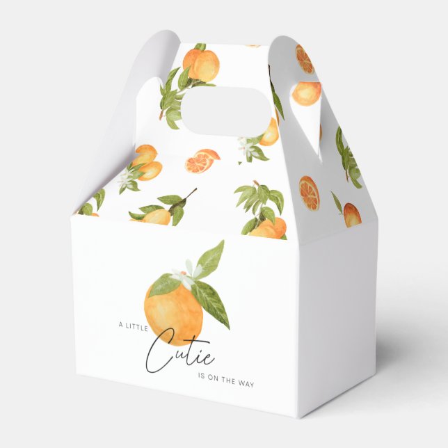 A little Cutie Baby Shower Oranges  Favor Boxes (Front Side)