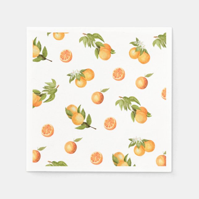 A little Cutie Baby Shower Oranges  Napkins (Front)
