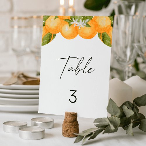 A little Cutie Baby Shower Oranges Table number