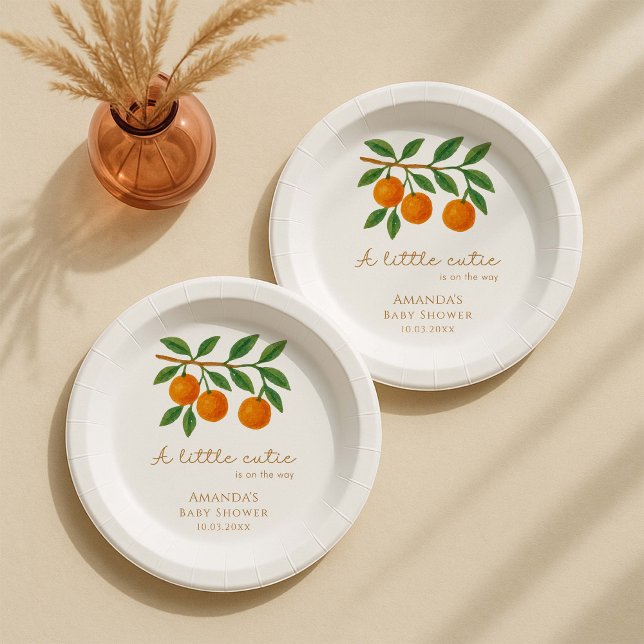A Little Cutie Baby Shower Paper Plates (Creator Uploaded)
