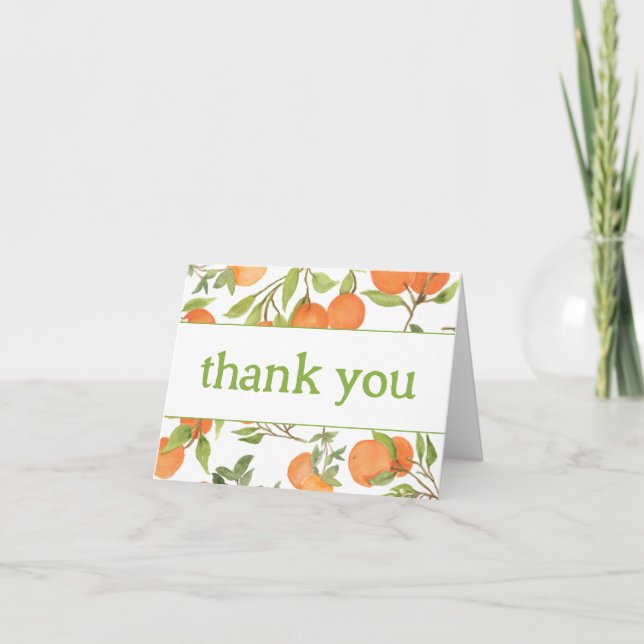 A Little Cutie Baby Shower Thank You Card (Front)
