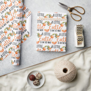 A Little Cutie Baby Shower Wrapping Paper