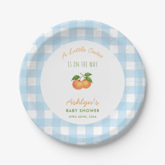 A Little Cutie Blue Baby Shower Paper Plates
