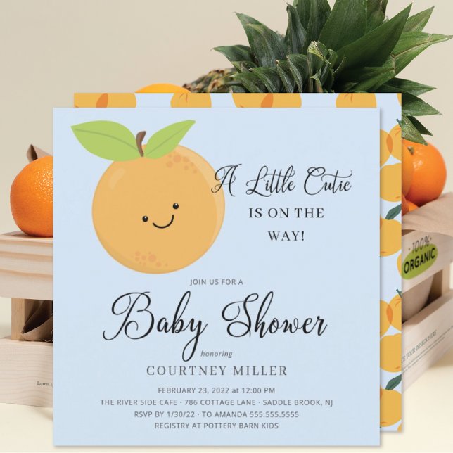 A Little Cutie Boys Baby Shower Invitation (Creator Uploaded)