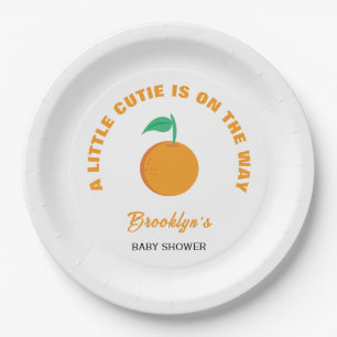 A Little Cutie Citrus Baby Shower Gender Neutral Paper Plates