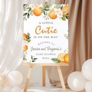 A Little Cutie Citrus Baby Shower Welcome Sign