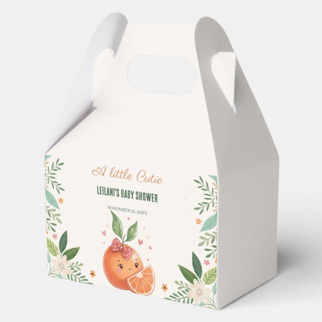 A little Cutie Citrus Grapefruit Botanical  Favor Boxes (Front)
