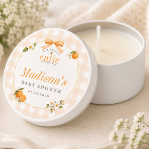 A Little Cutie Citrus Neutral Baby Shower Party Mini Candle Favors