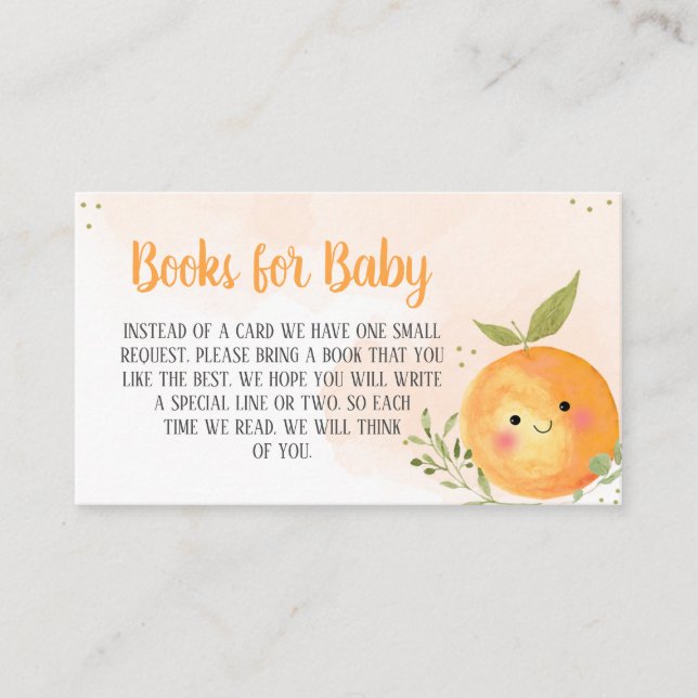 A Little Cutie Citrus Orange Books for Baby Enclosure Card (Front)