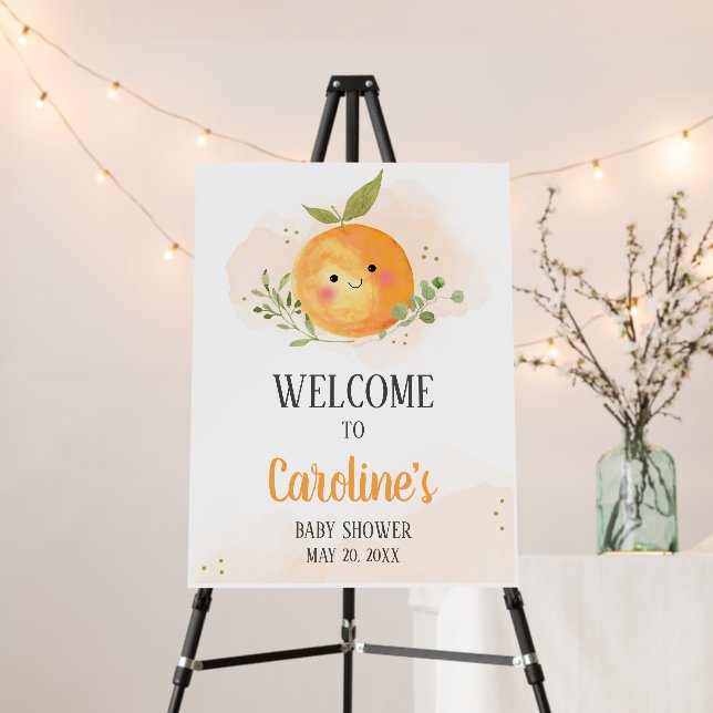 A Little Cutie Citrus Orange Welcome Sign (In Situ (Stand))