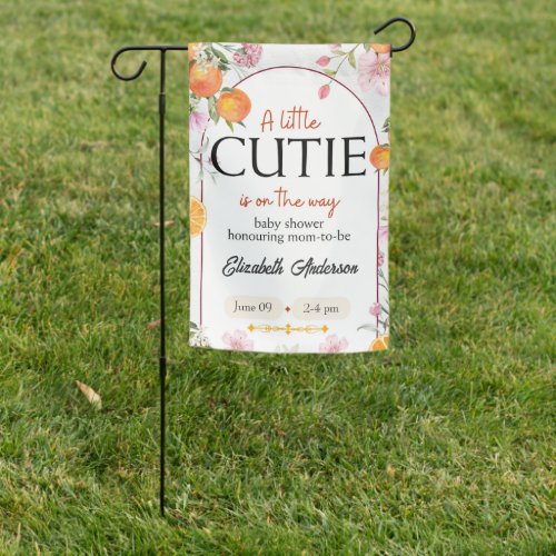A Little Cutie Citrus Oranges Baby Shower Garden Flag