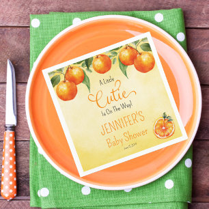 A Little Cutie Citrus Watercolor Baby Shower Napkins