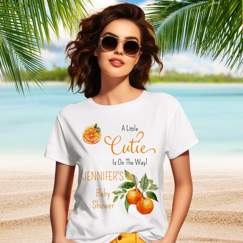 A Little Cutie Citrus Watercolor Baby Shower T_Shirt